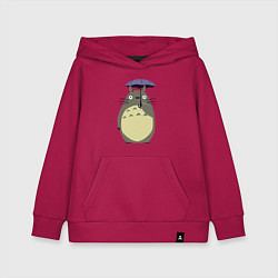 Толстовка детская хлопковая Тоторо под зонтом, цвет: маджента