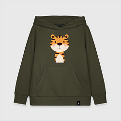 Толстовка детская хлопковая Cartoon Tiger, цвет: хаки