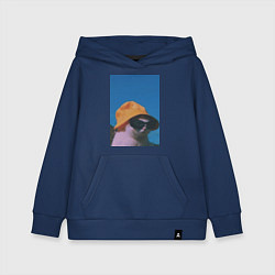 Детская толстовка-худи Котик в шляпе и очках