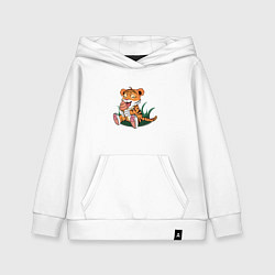 Детская толстовка-худи Тигр ест