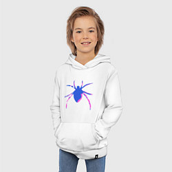 Толстовка детская хлопковая Сине-розовый паук, цвет: белый — фото 2
