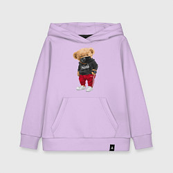 Детская толстовка-худи Крутой медвежонок в спортивках
