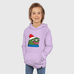Толстовка детская хлопковая Pepe, pepe happy, Пепе хеппи, pepe happy new year, цвет: лаванда — фото 2