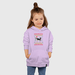 Толстовка детская хлопковая Рождественский свитер Хаски, цвет: лаванда — фото 2