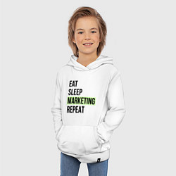Толстовка детская хлопковая Eat Sleep Marketing Repeat, цвет: белый — фото 2