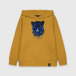 Детская толстовка-худи Голова пантеры потекшая краска