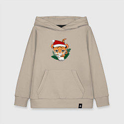 Детская толстовка-худи Новогодний тигренок ползет