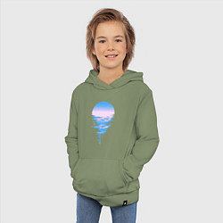 Толстовка детская хлопковая Луна море, цвет: авокадо — фото 2