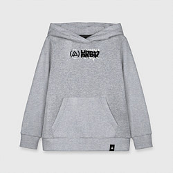 Детская толстовка-худи Линкин Парк Лого ЧБ Рок Linkin Park