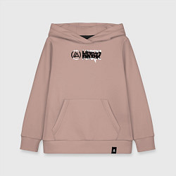 Детская толстовка-худи Линкин Парк Лого ЧБ Рок Linkin Park