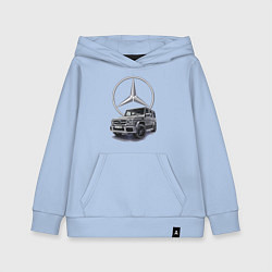 Толстовка детская хлопковая Mercedes Gelendwagen G63 AMG G-class G400d, цвет: мягкое небо