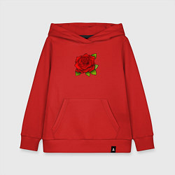Толстовка детская хлопковая Красная роза Рисунок, цвет: красный