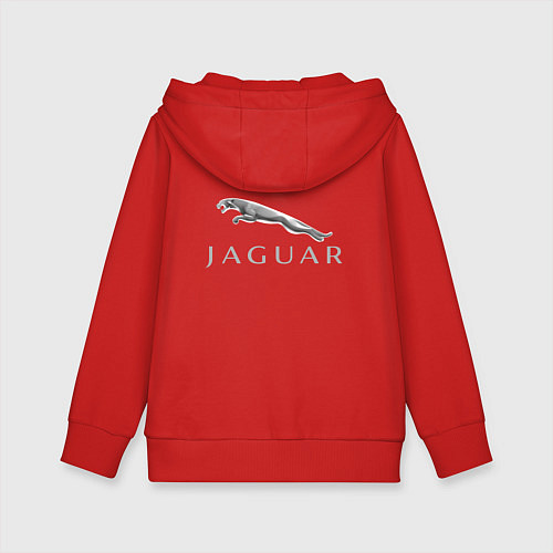 Детская толстовка-худи Jaguar Ягуар Лого спина / Красный – фото 2