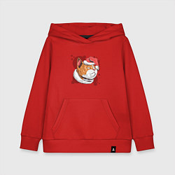 Толстовка детская хлопковая Christmas Cat, цвет: красный