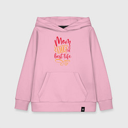 Толстовка детская хлопковая Mom life is the best life, цвет: светло-розовый