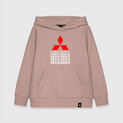 Толстовка детская хлопковая MITSUBISHI МИЦУБИСИ МИТСУБИСИ МИЦУБИШИ LOGO STYLE, цвет: пыльно-розовый