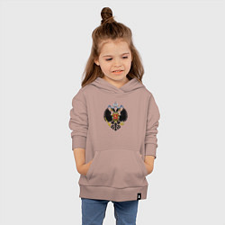 Толстовка детская хлопковая Черный орел Российской империи, цвет: пыльно-розовый — фото 2
