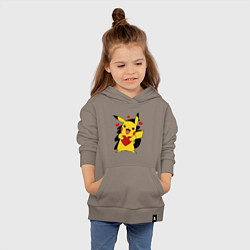 Толстовка детская хлопковая ПИКАЧУ И СЕРДЕЧКО POKENON PIKACHU LOVE, цвет: утренний латте — фото 2