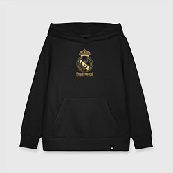 Толстовка детская хлопковая Real Madrid gold logo, цвет: черный