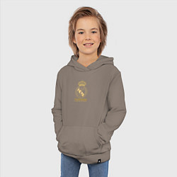 Толстовка детская хлопковая Real Madrid gold logo, цвет: утренний латте — фото 2