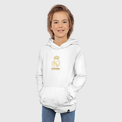 Толстовка детская хлопковая Real Madrid gold logo, цвет: белый — фото 2