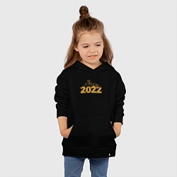 Толстовка детская хлопковая Gold - Новогодний Тигр 2022, цвет: черный — фото 2