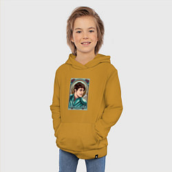Толстовка детская хлопковая ЛЮТИК НЕТФЛИКС, цвет: горчичный — фото 2