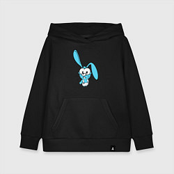 Детская толстовка-худи Заяц пучеглазый голубенький