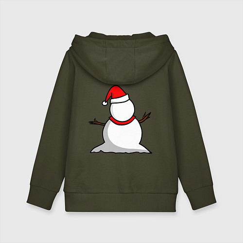 Детская толстовка-худи Двухсторонний снеговик / Хаки – фото 2