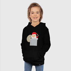 Толстовка детская хлопковая Дед Мороз в трубе, цвет: черный — фото 2