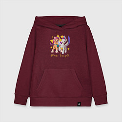 Толстовка детская хлопковая Magic Pony Friends, цвет: меланж-бордовый