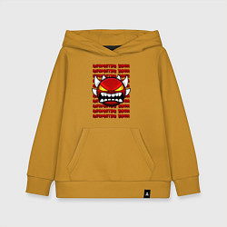 Толстовка детская хлопковая GEOMETRY DASH КРАСНЫЙ ОГНЕННЫЙ ДЕМОН, цвет: горчичный