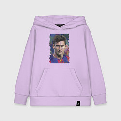 Толстовка детская хлопковая Lionel Messi - striker, Barcelona, цвет: лаванда