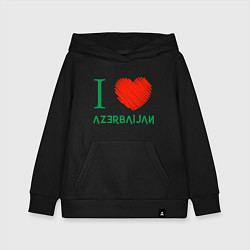 Толстовка детская хлопковая Love Azerbaijan, цвет: черный