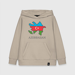 Толстовка детская хлопковая Map Azerbaijan, цвет: миндальный