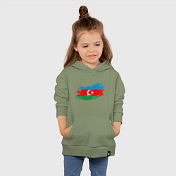 Толстовка детская хлопковая Флаг - Азербайджан, цвет: авокадо — фото 2