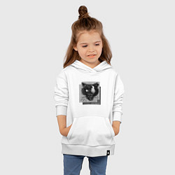 Толстовка детская хлопковая Коллекция Get inspired! Большая кошка Абстракция f, цвет: белый — фото 2
