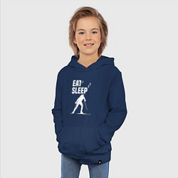 Толстовка детская хлопковая Ешь, Спи, Биатлон, цвет: тёмно-синий — фото 2