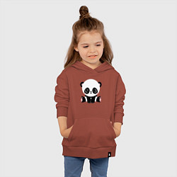 Толстовка детская хлопковая Няшная Панда 2022, цвет: кирпичный — фото 2