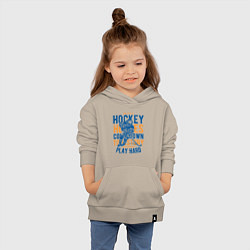 Толстовка детская хлопковая Hockey, цвет: миндальный — фото 2