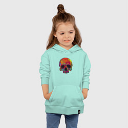 Толстовка детская хлопковая Cool color skull, цвет: мятный — фото 2