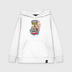 Детская толстовка-худи Скелет с пистолетом