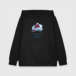 Толстовка детская хлопковая Colorado Avalanche are coming , Колорадо Эвеланш, цвет: черный