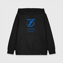 Толстовка детская хлопковая Tampa Bay Lightning is coming, Тампа Бэй Лайтнинг, цвет: черный