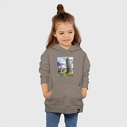 Толстовка детская хлопковая Италия Пизанская башня, цвет: утренний латте — фото 2