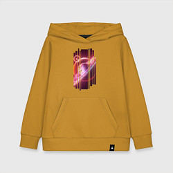 Толстовка детская хлопковая Моя Вселенная Космическое настроение, цвет: горчичный