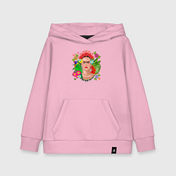 Толстовка детская хлопковая Фрида Кало Мексика Художник Феминист, цвет: светло-розовый