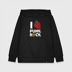Толстовка детская хлопковая I LOVE PUNK ROCK, цвет: черный