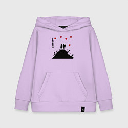 Детская толстовка-худи Banksy Бэнкси мальчик и девочка на горе оружия