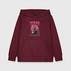 Толстовка детская хлопковая Cyberpunk King of the street, цвет: меланж-бордовый